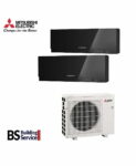 Aer conditionat Mitsubishi Electric Multisplit MXZ-3F68VF+2xMSZ-EF35VGKB (2×12000 BTU) Kirigamine Zen Negru