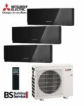 Aer conditionat Mitsubishi Electric Multisplit MXZ-3F68VF+3xMSZ-EF25VGKB (3×9000 BTU) Kirigamine Zen Negru